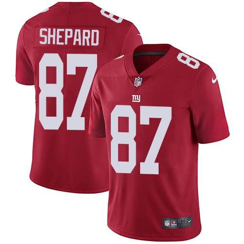 Nike Giants #87 Sterling Shepard Red Alternate Men's Stitched NFL Vapor Untouchable Limited Jersey - Click Image to Close